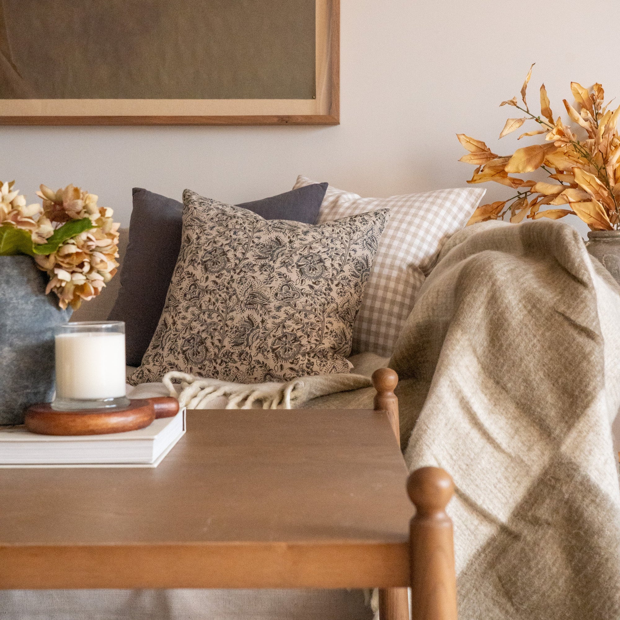 Aubrey Block Print Pillow Cover 3 - PILLOWS - blockprint - cool ORNA HOUSE