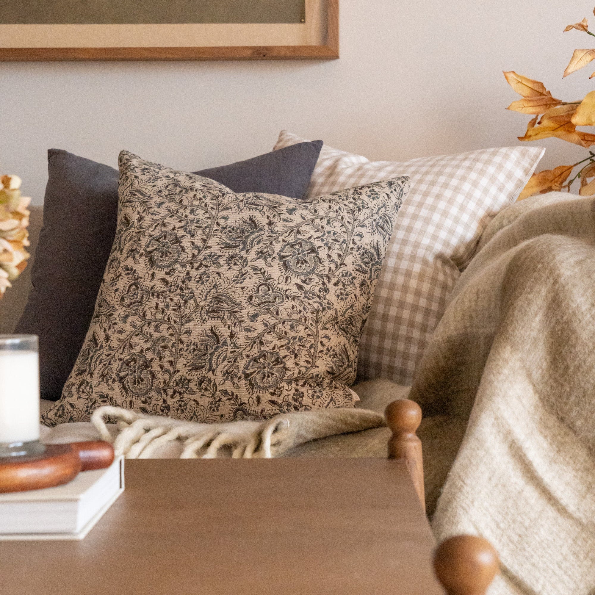 Aubrey Block Print Pillow Cover - Double Sided 3 - PILLOWS - blockprint - cool ORNA HOUSE