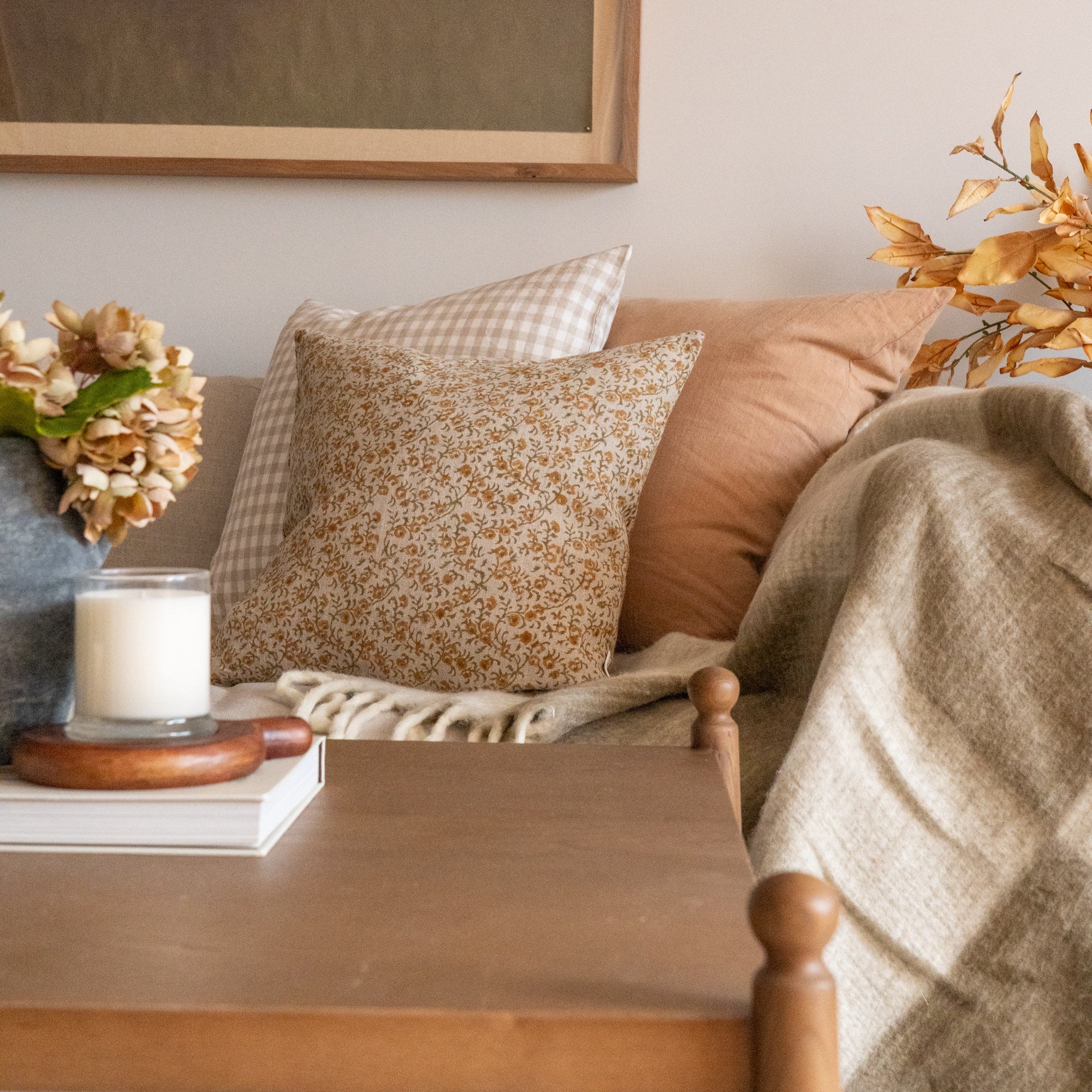 Tillie Block Print Pillow Cover - Double Sided 1-PILLOWS - block print - warm ORNA HOUSE