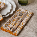 Block Print Cotton Napkins - set of 4 napkin set ORNA HOUSE