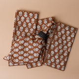 Block Print Cotton Napkins - set of 4 napkin set ORNA HOUSE