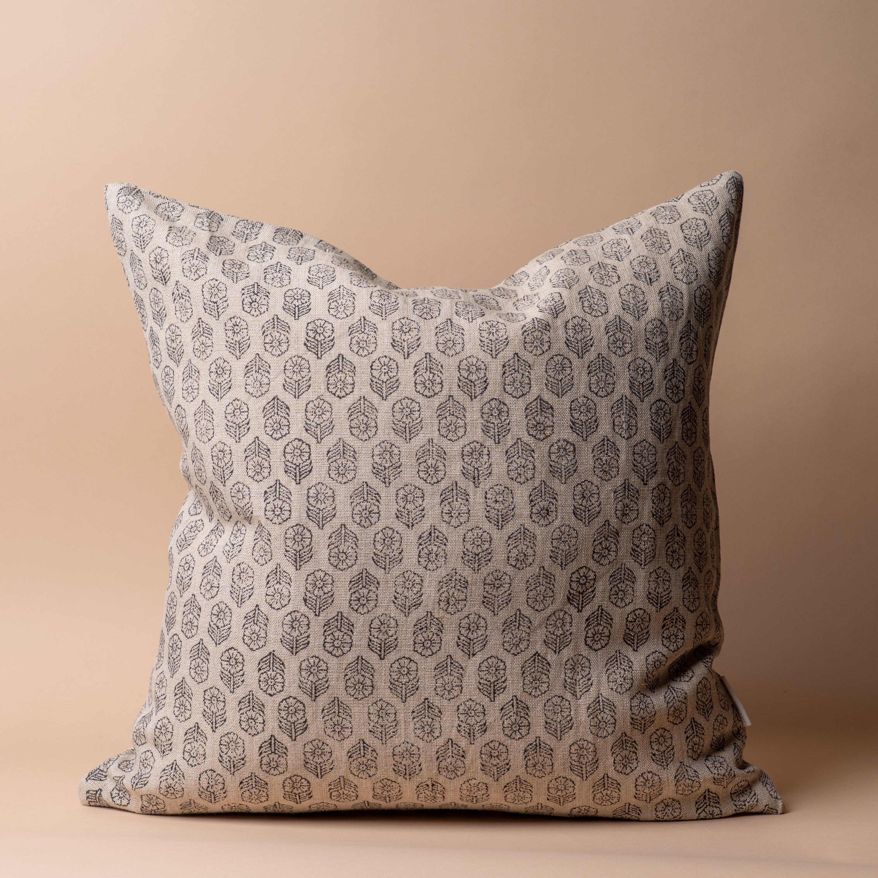 Dolly Block Print Pillow Cover 1 - PILLOWS - block print - neutral Rug & Weave Pillows