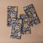 Block Print Cotton Napkins - set of 4 napkin set ORNA HOUSE Blue