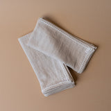 Oatmeal Linen Napkin Set with Lace Trim napkin set Rug & Weave
