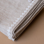 Oatmeal Linen Napkin Set with Lace Trim napkin set Rug & Weave