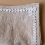 Oatmeal Linen Napkin Set with Lace Trim napkin set Rug & Weave Lace 2
