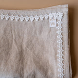 Oatmeal Linen Napkin Set with Lace Trim napkin set Rug & Weave Lace 2