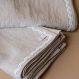 Oatmeal Linen Napkin Set with Lace Trim napkin set Rug & Weave