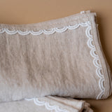 Oatmeal Linen Napkin Set with Lace Trim napkin set Rug & Weave Lace 3
