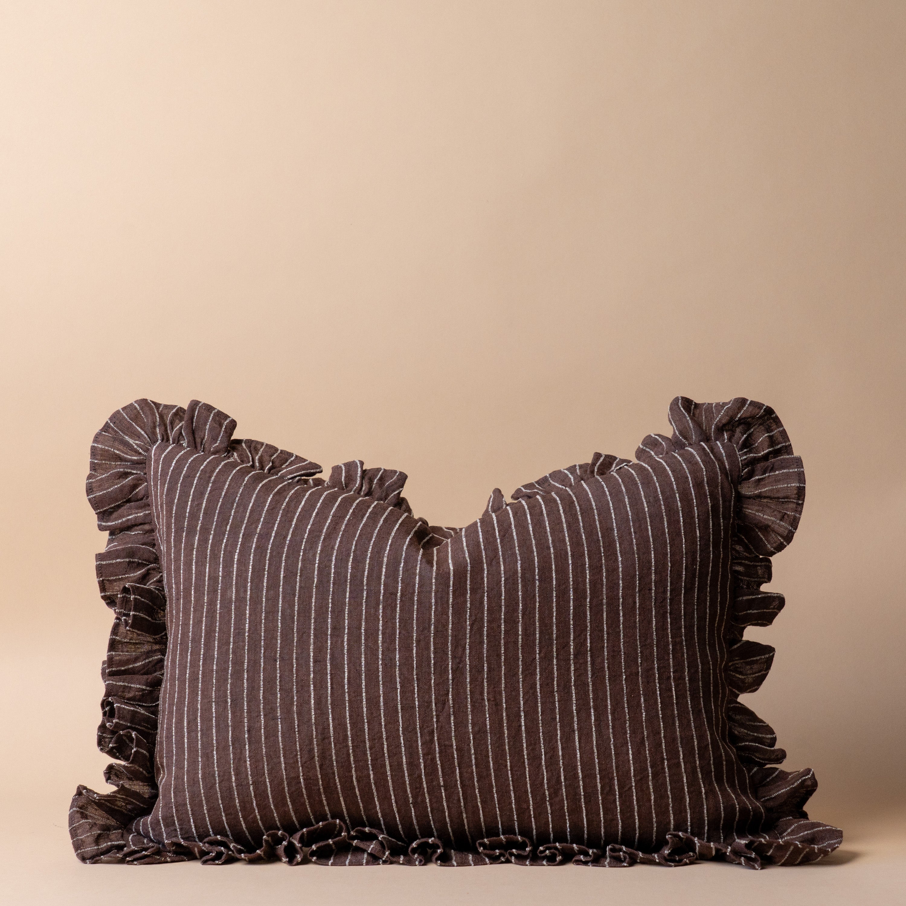 Enzo Ruffle Pillow Cover 2 - PILLOWS - linen - warm Rug & Weave Pillows