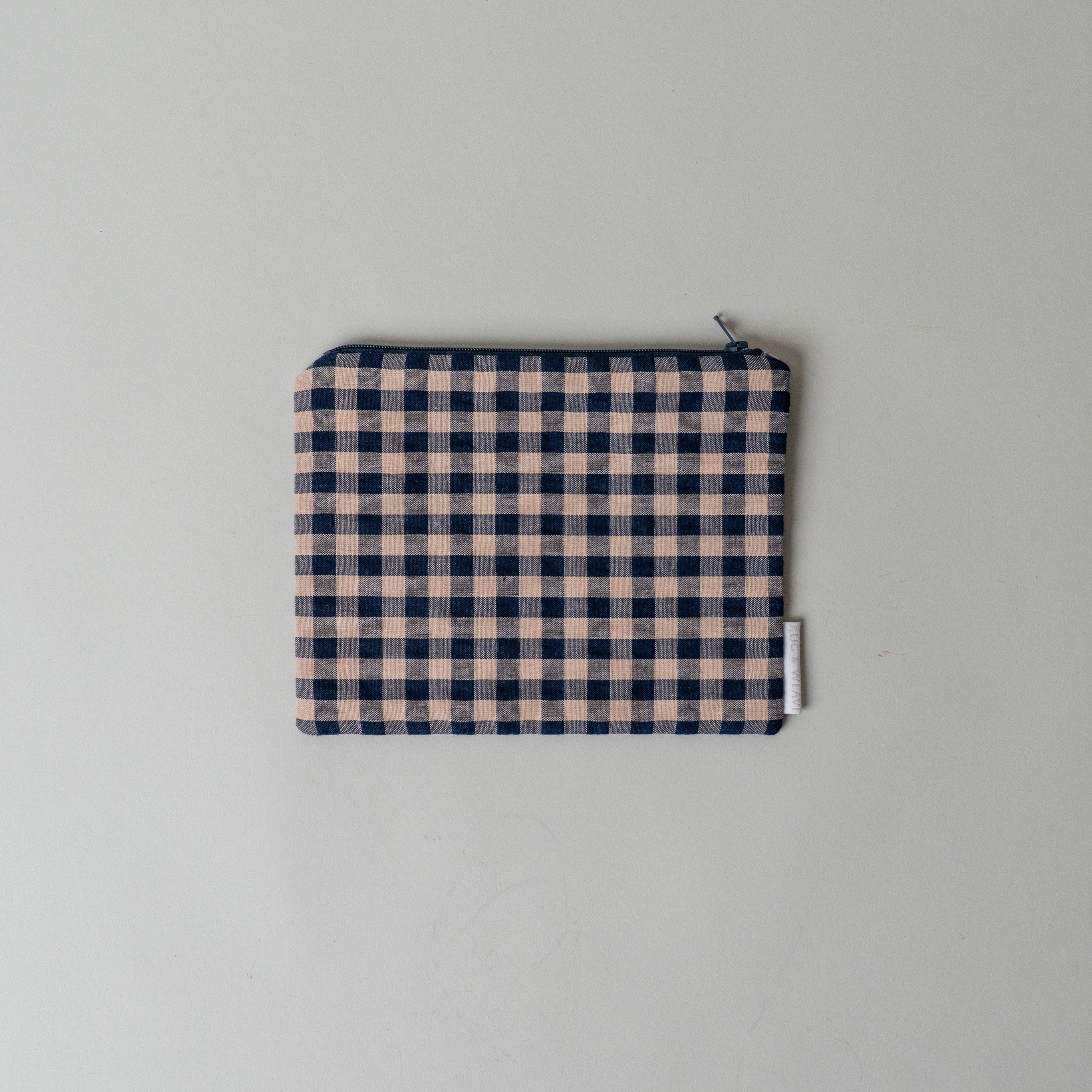 Everyday Gingham Zipper Pouch reusable bag Rug and Weave Pillows Navy