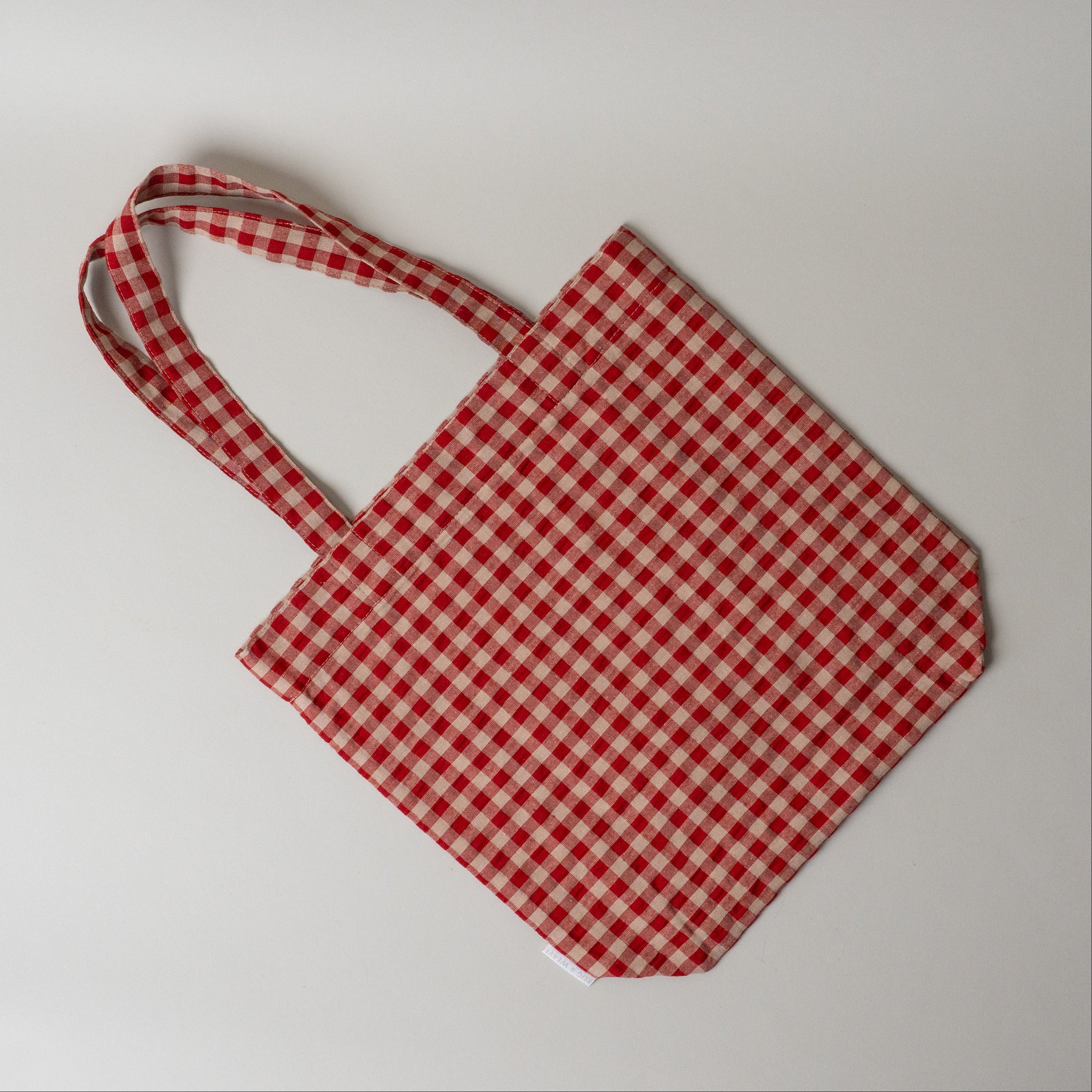 Everyday Gingham Tote Bag reusable bag Rug and Weave Pillows Red