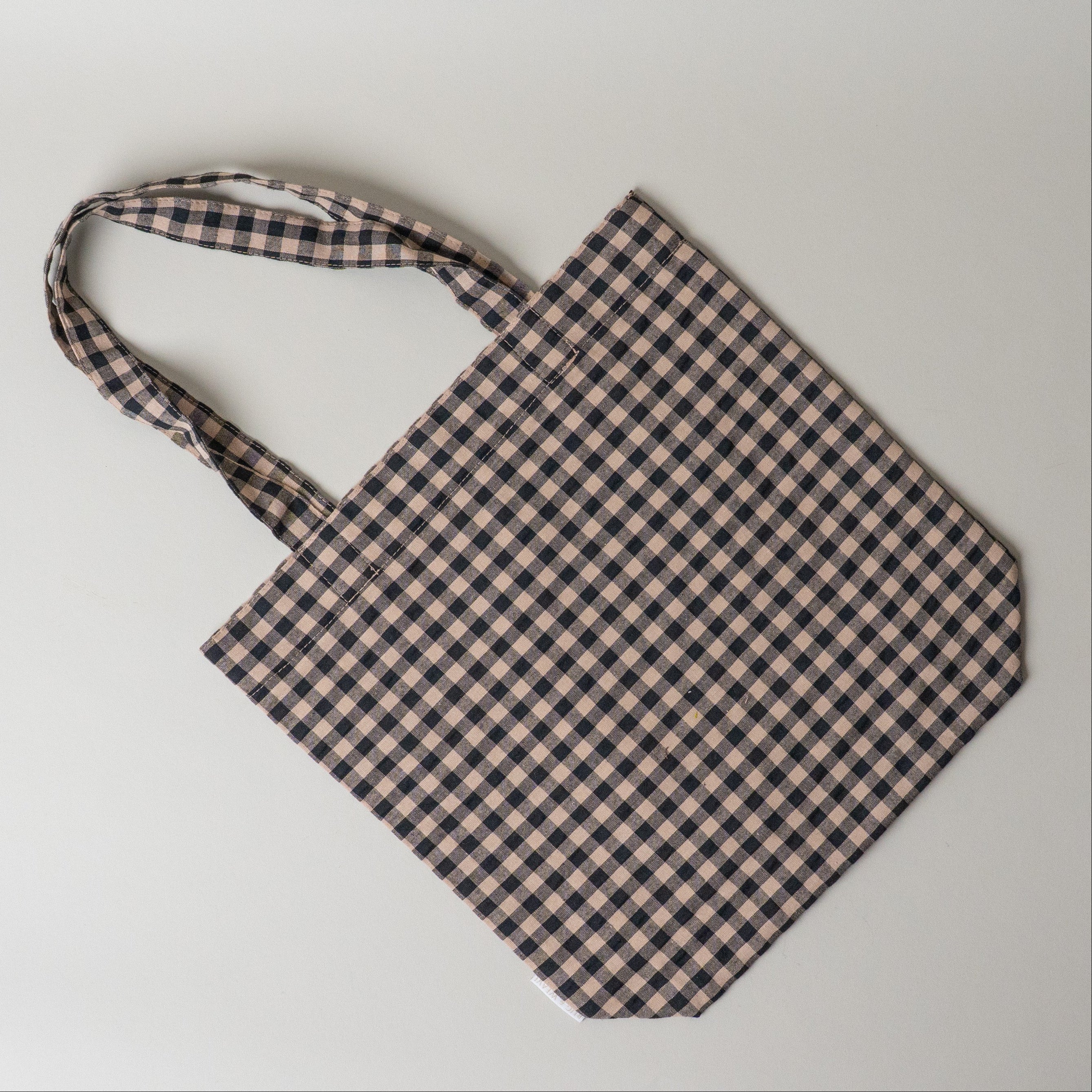 Everyday Gingham Tote Bag reusable bag Rug and Weave Pillows Black