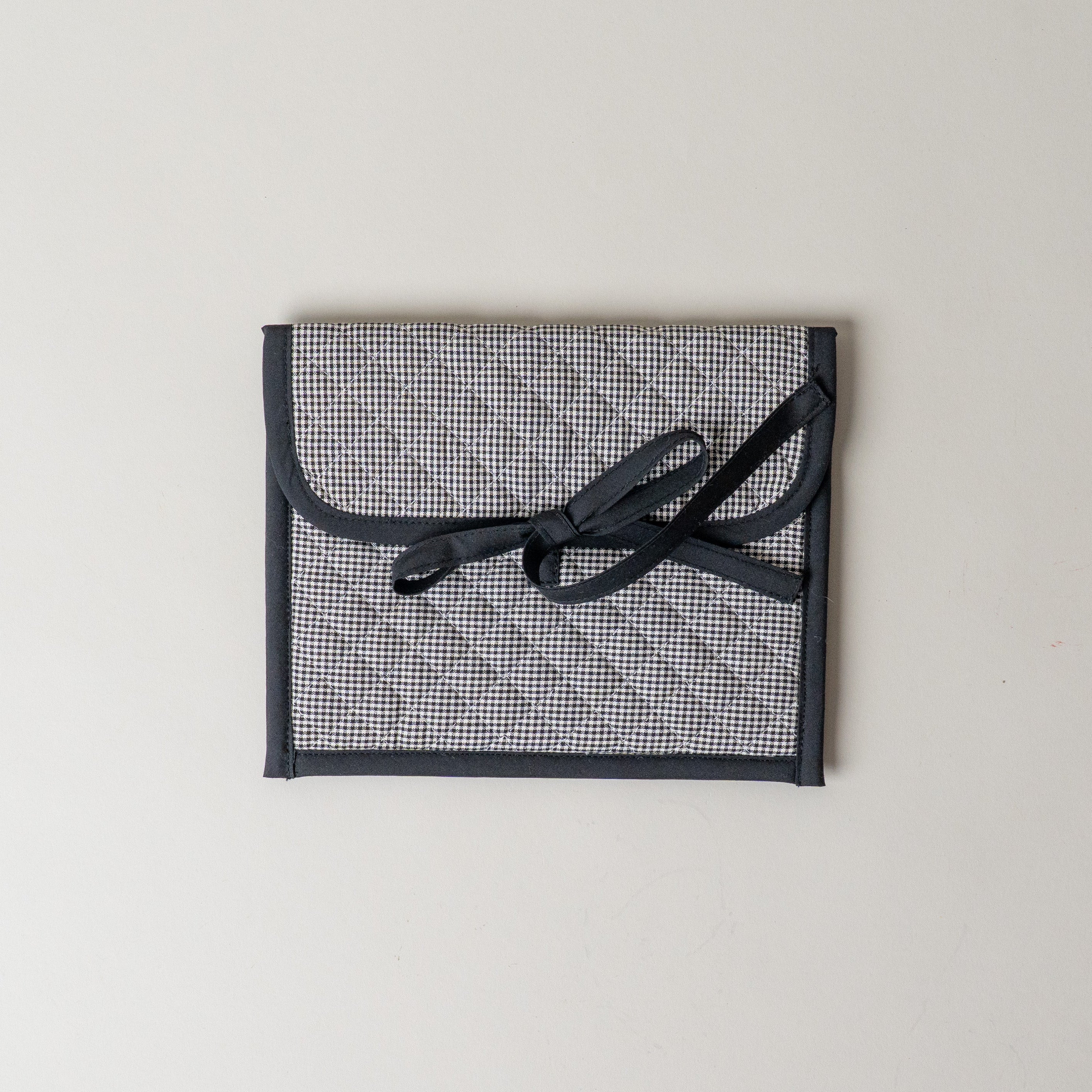 Quilted Gingham Kindle Sleeve kindle sleeve Rug & Weave Pillows Black