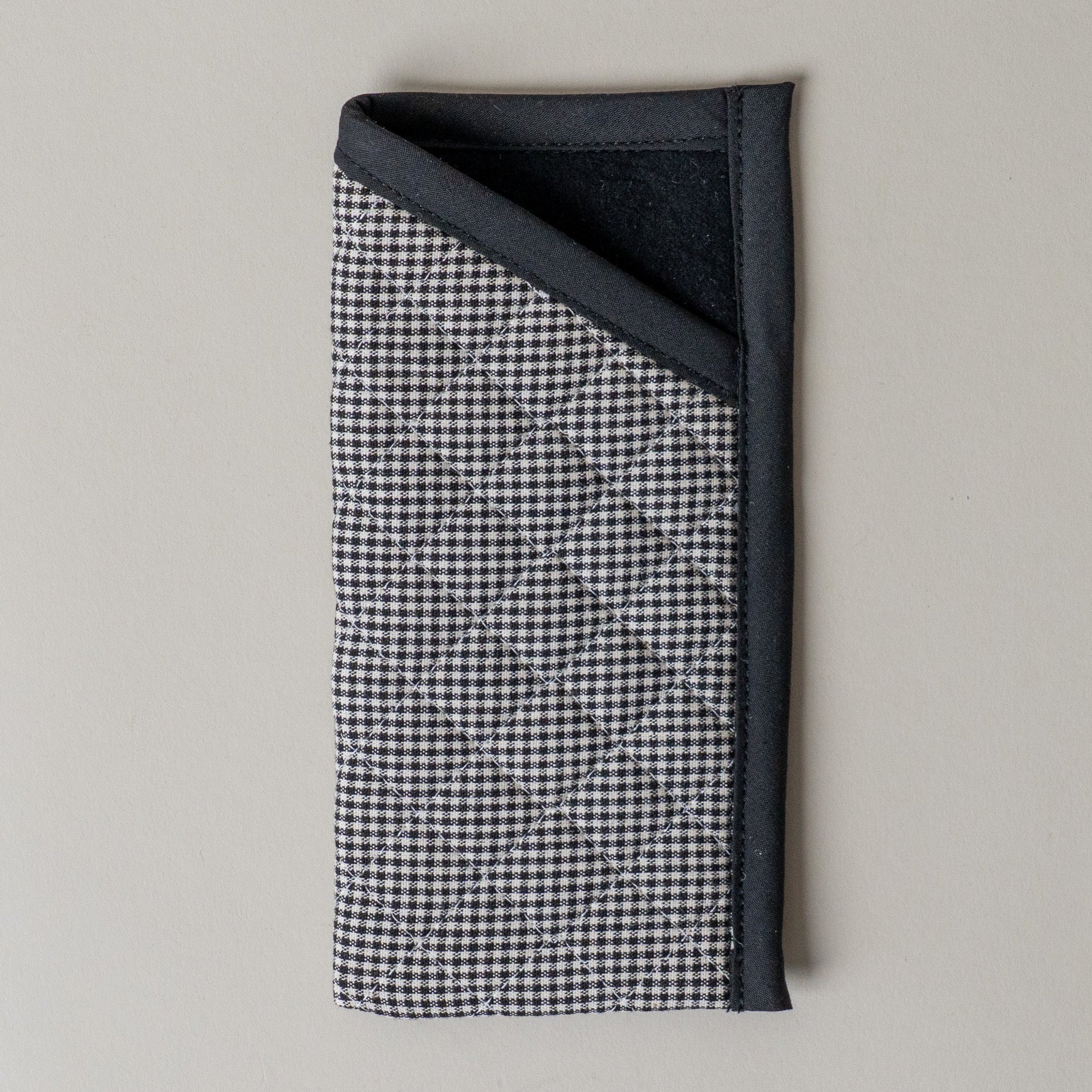 Quilted Gingham Glasses Sleeve glasses sleeve Rug & Weave Pillows Black