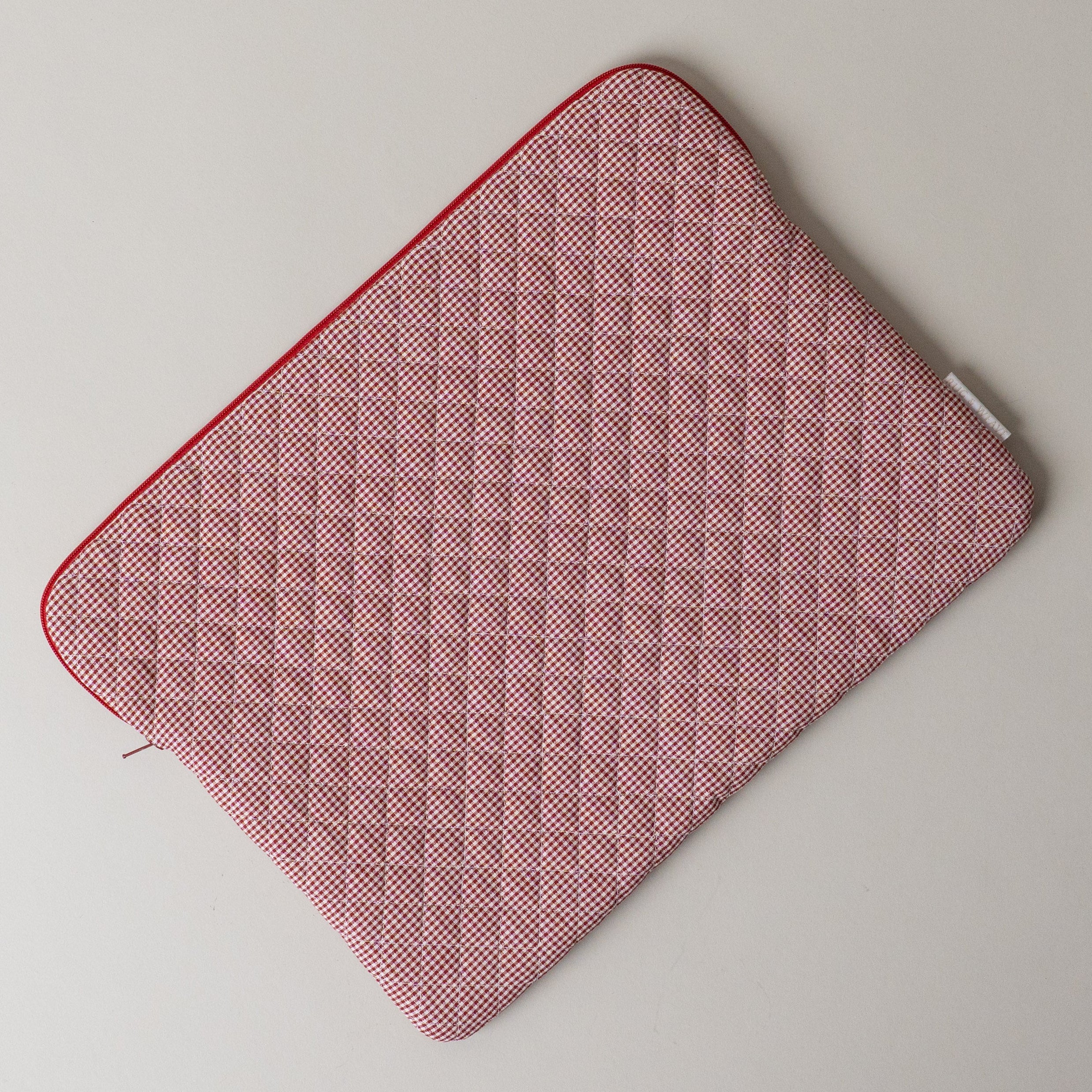 Quilted Gingham Laptop Sleeve laptop sleeve Rug & Weave Pillows Wine