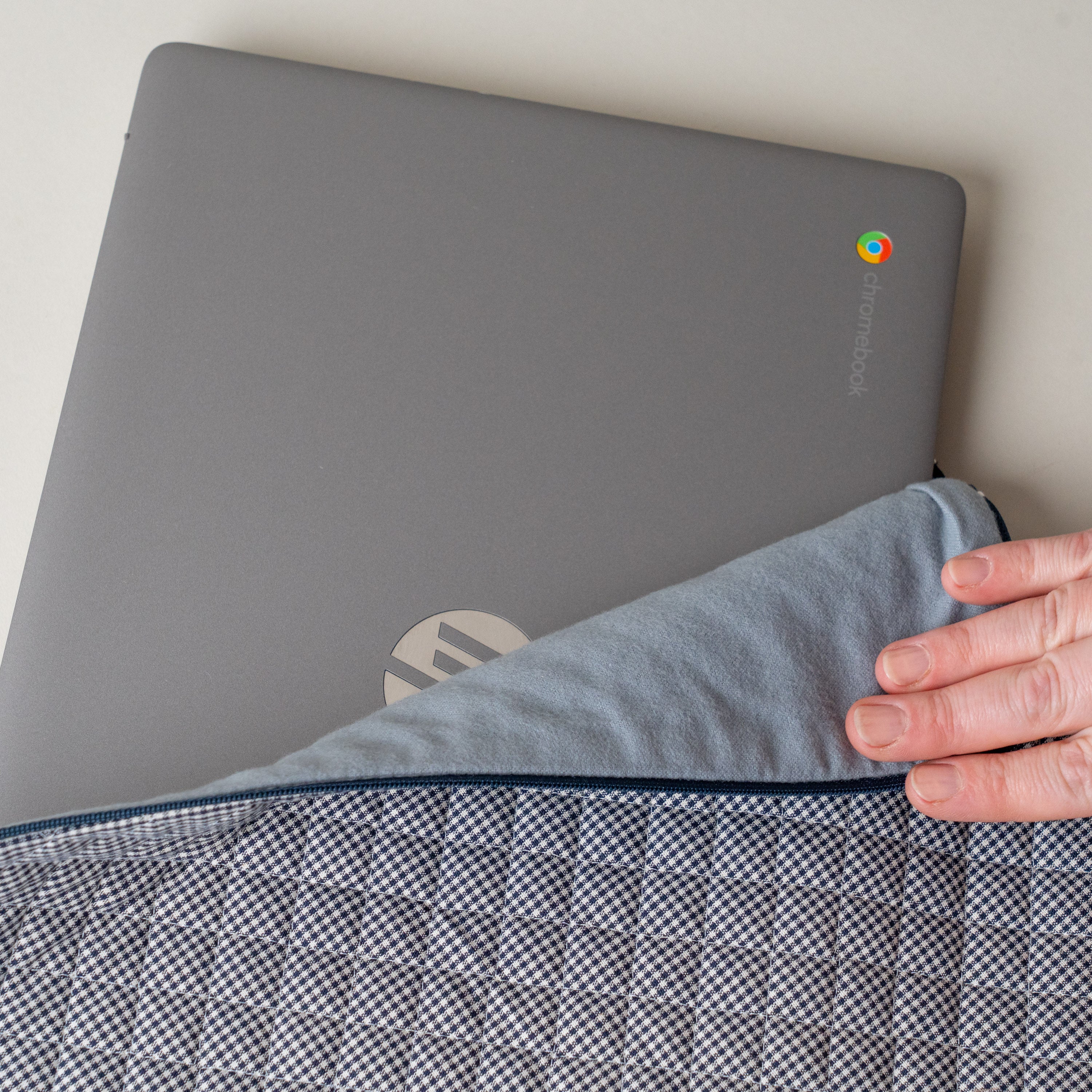 Quilted Gingham Laptop Sleeve laptop sleeve Rug & Weave Pillows