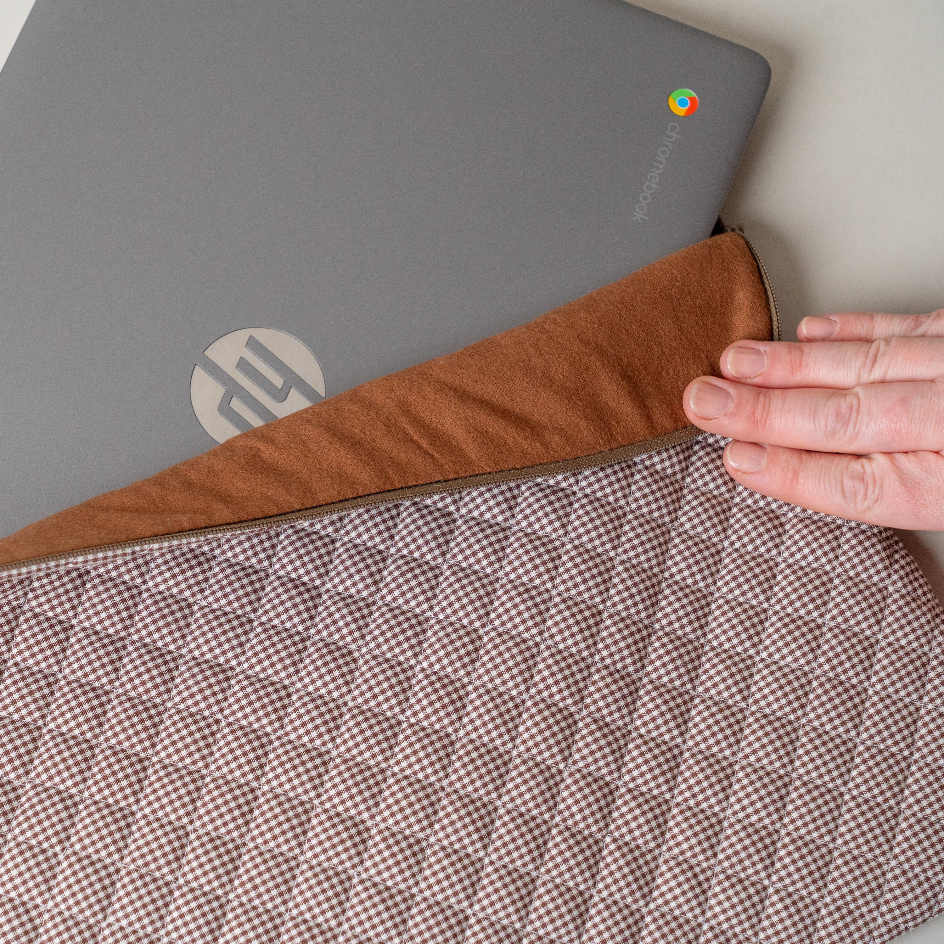 Quilted Gingham Laptop Sleeve laptop sleeve Rug & Weave Pillows
