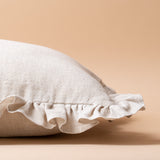 Oatmeal Ruffle Pillow Cover 1 - PILLOWS - Linen - neutral Rug & Weave Pillows