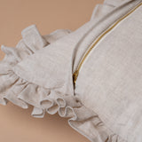 Oatmeal Ruffle Pillow Cover 1 - PILLOWS - Linen - neutral Rug & Weave Pillows