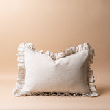 Oatmeal Ruffle Pillow Cover 1 - PILLOWS - Linen - neutral Rug & Weave Pillows