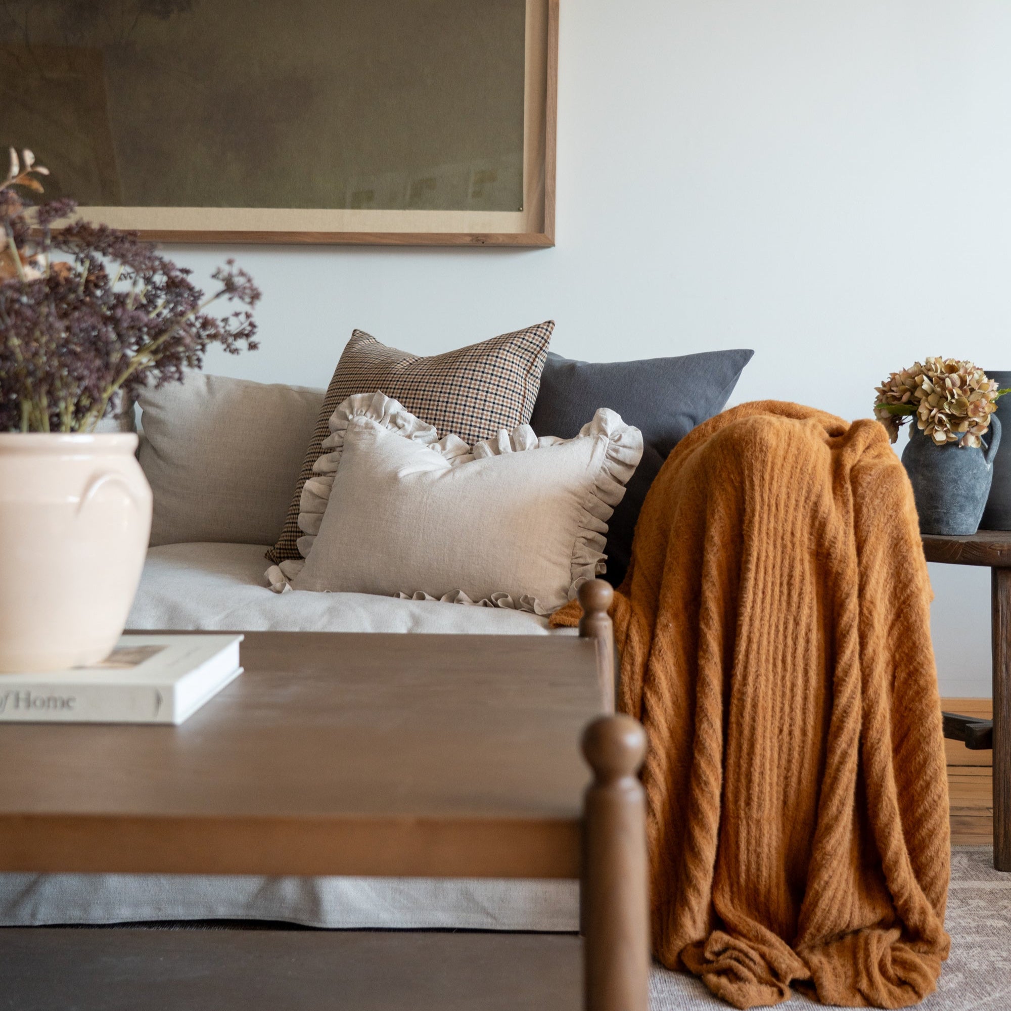 Oatmeal Ruffle Pillow Cover 1 - PILLOWS - Linen - neutral Rug & Weave Pillows