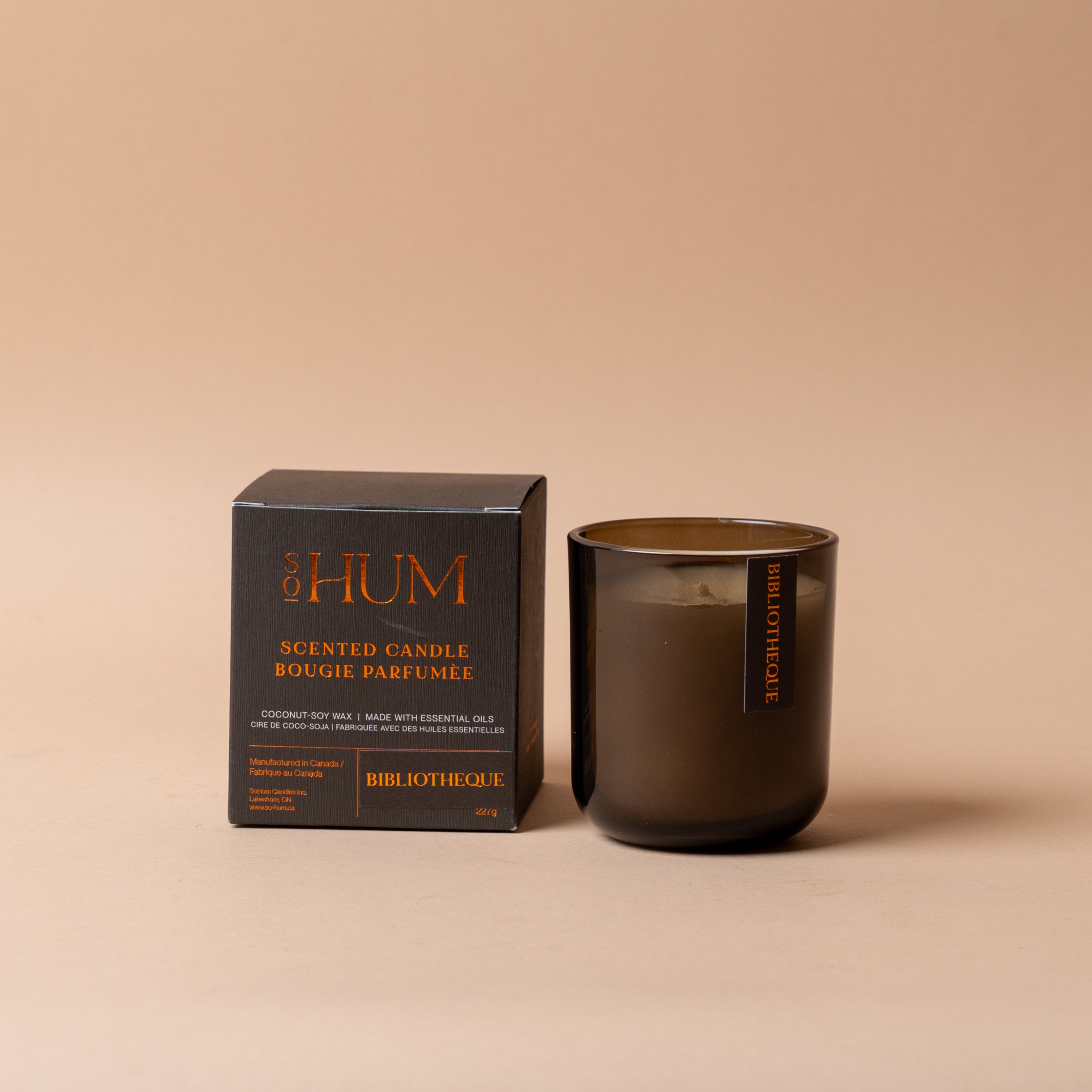 Coconut Soy Candle by SoHum candle SoHum (Faire) Bibliotheque, Bound leather pages, Rich dark wood
