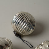 Silver Ribbed Ball Ornament CHRISTMAS 2025 Indaba