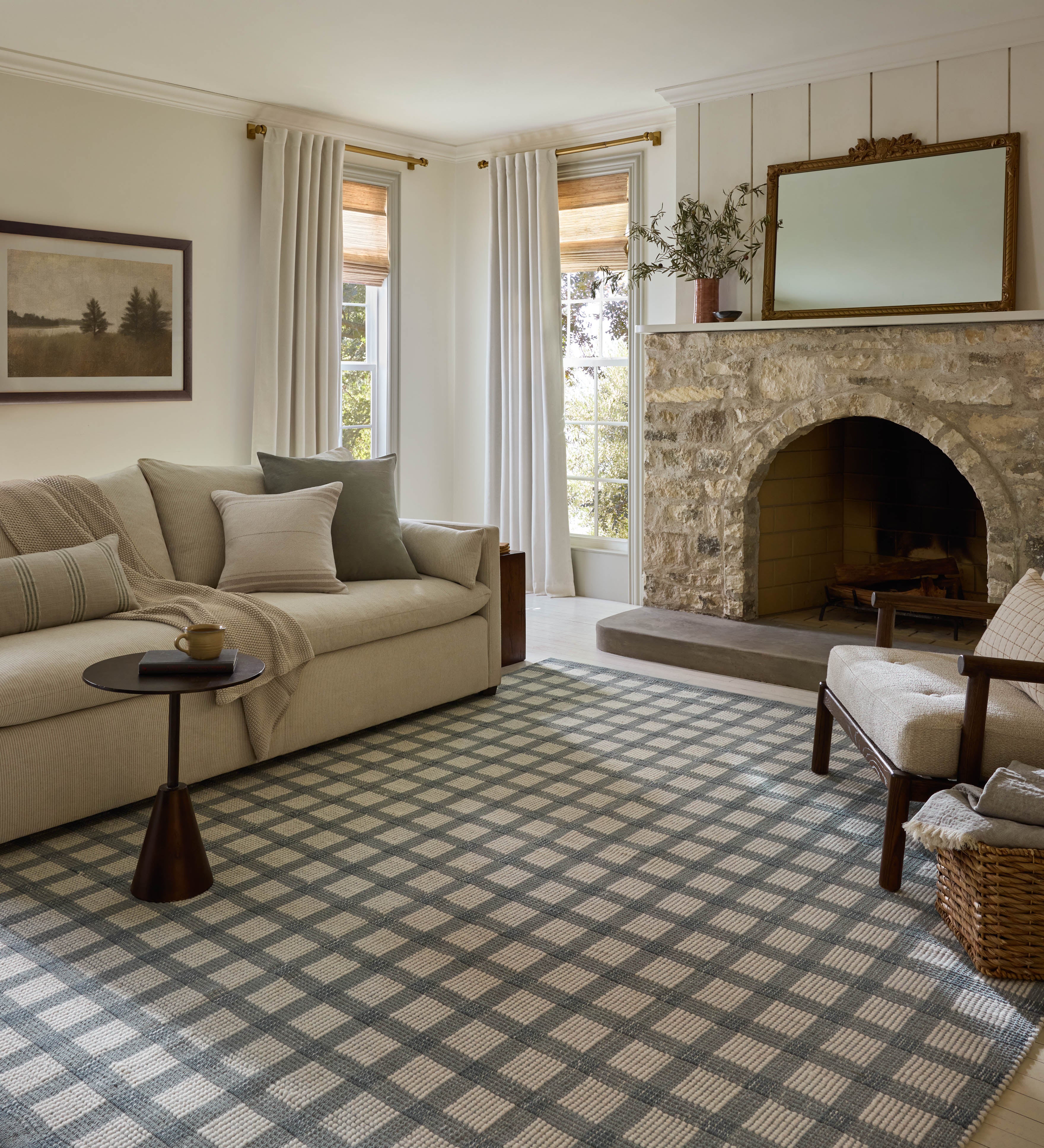 Magnolia Home by Joanna Gaines x Loloi Ryder Blue / Ivory Rug RUGS - cotton Loloi 18" x 18" sample