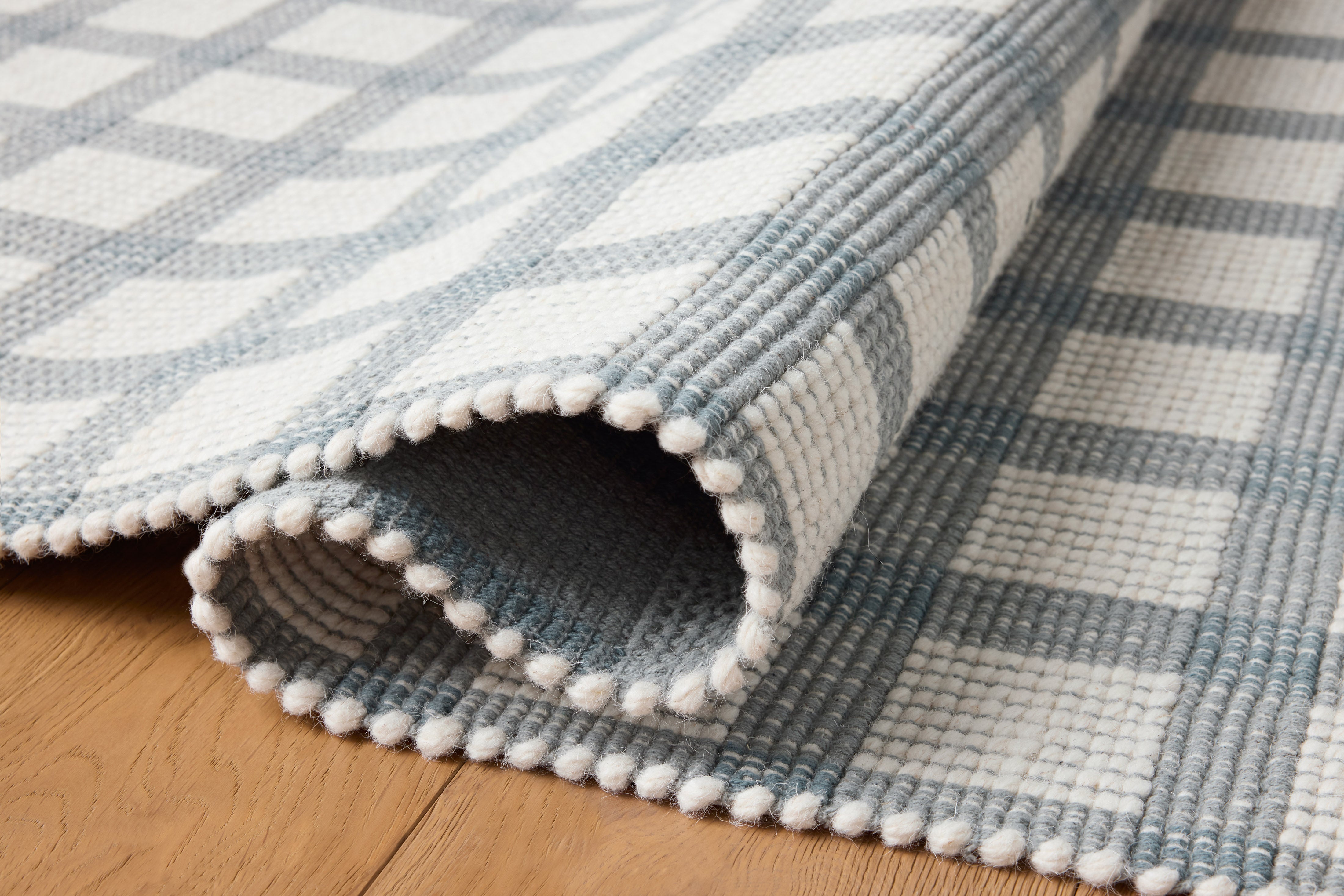 Magnolia Home by Joanna Gaines x Loloi Ryder Blue / Ivory Rug RUGS - cotton Loloi