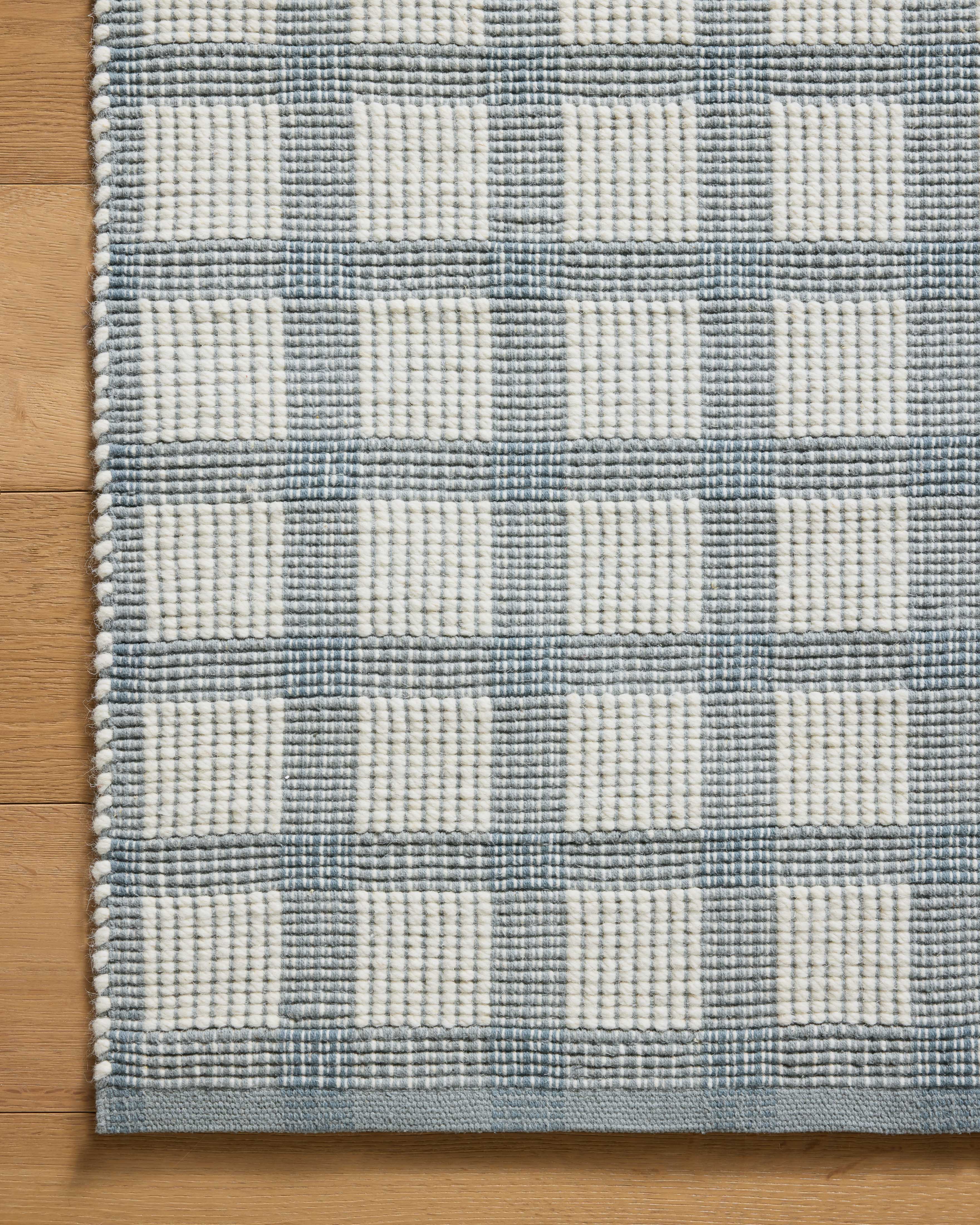 Magnolia Home by Joanna Gaines x Loloi Ryder Blue / Ivory Rug RUGS - cotton Loloi 18" x 18" sample