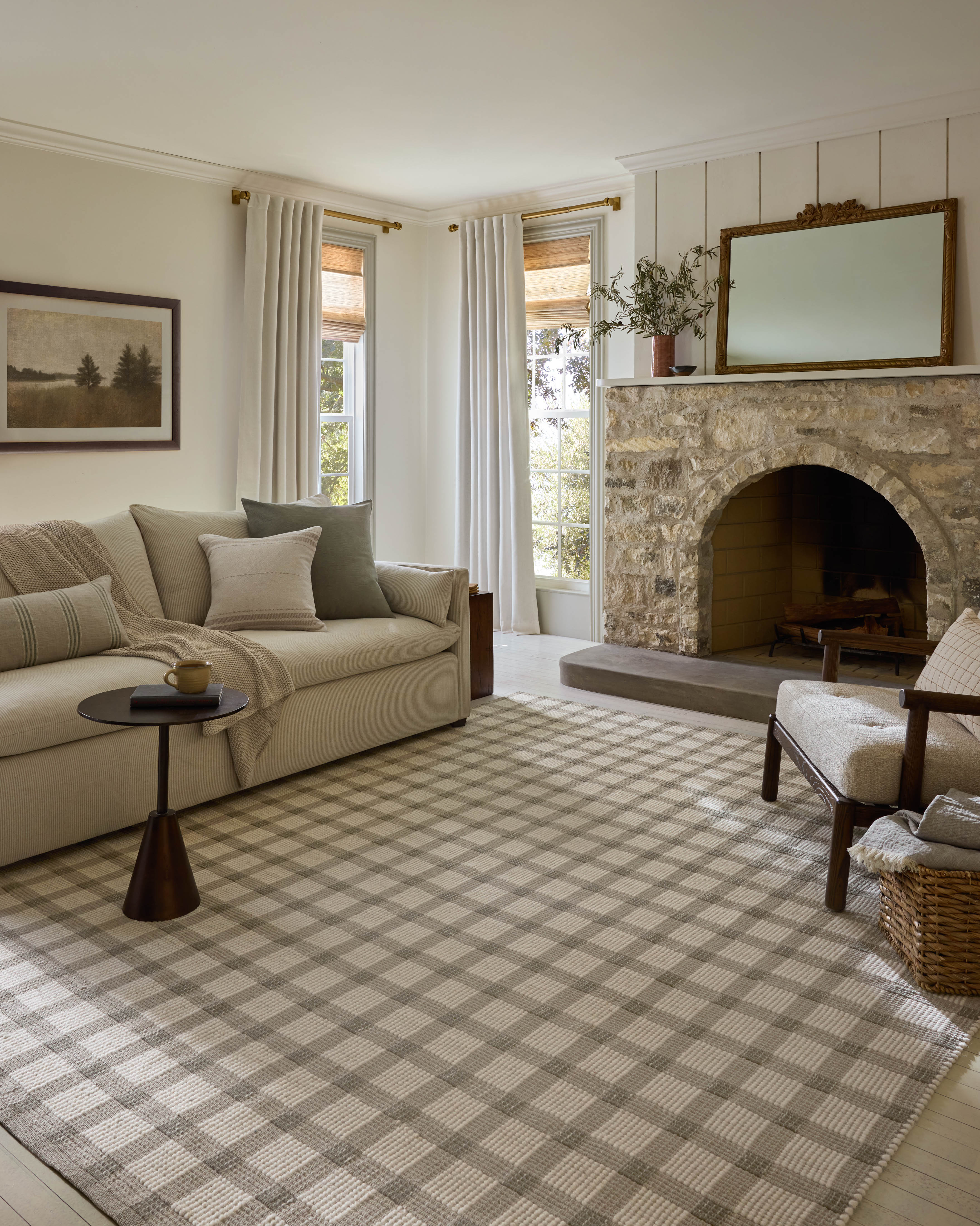 Magnolia Home by Joanna Gaines x Loloi Ryder Stone / Ivory Rug RUGS - cotton Loloi