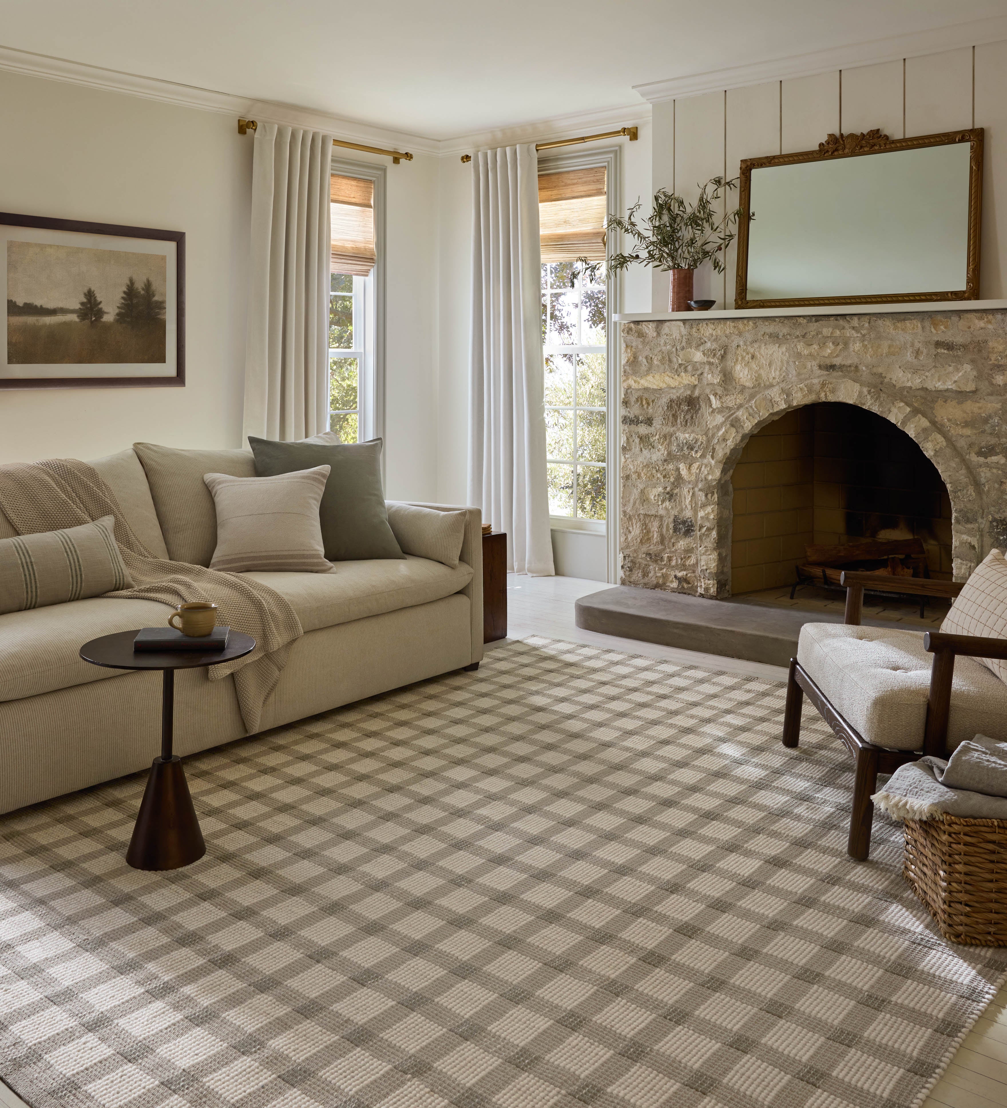 Magnolia Home by Joanna Gaines x Loloi Ryder Stone / Ivory Rug RUGS - cotton Loloi 18" x 18" sample