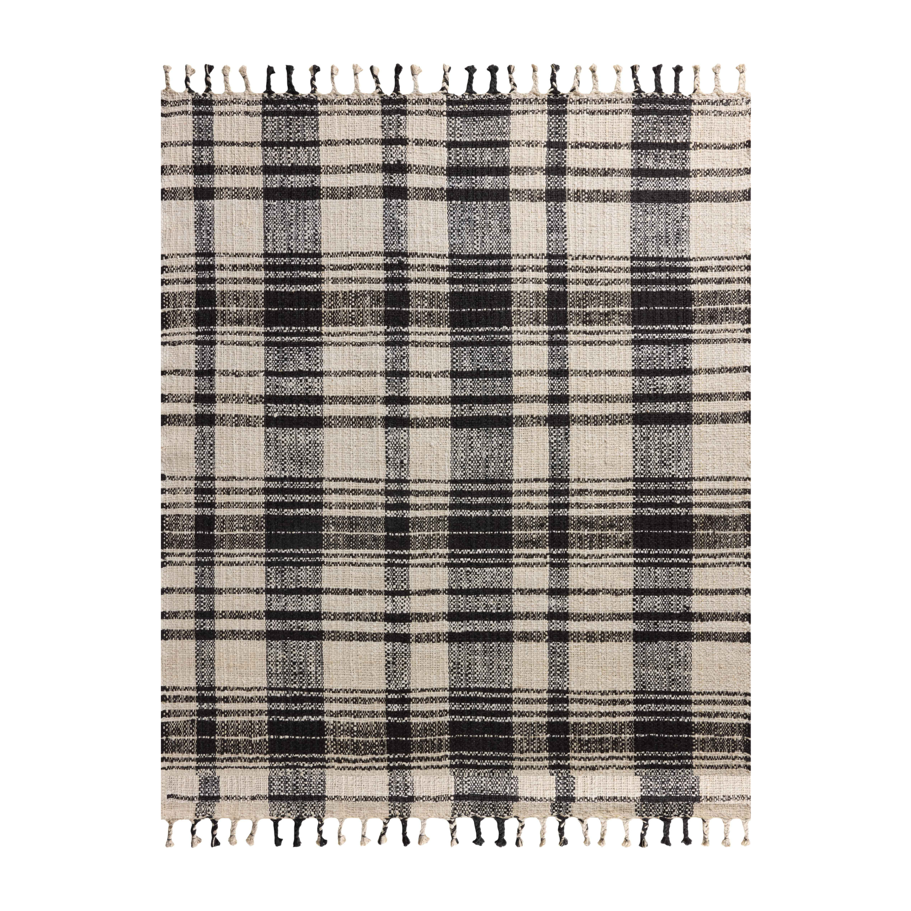 Magnolia Home by Joanna Gaines x Loloi Louie Ivory / Black, 18" x 18" Sample
