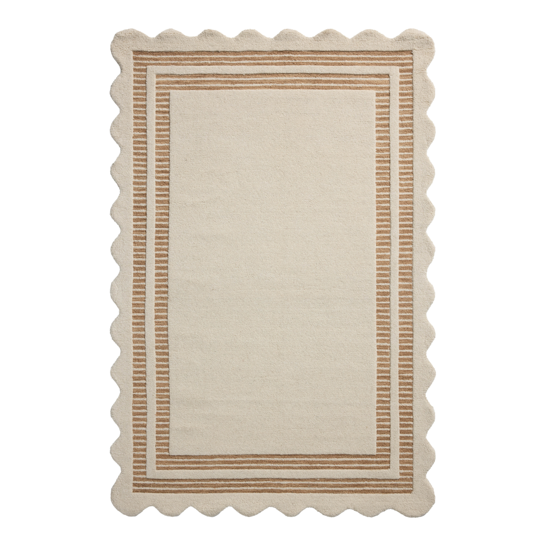 Chris Loves Julia x Loloi Scottie Ivory / Rust Rug RUGS - wool Loloi