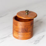 Ribbed Acacia Jar with Lid - Rug & Weave