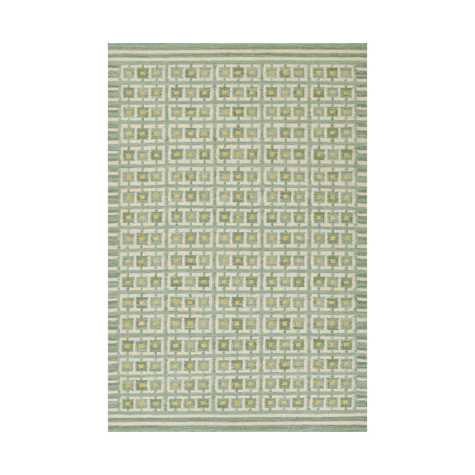 Santi Tile Hand Woven Rug RUGS - wool Momeni Green 2'6" x 8' Runner