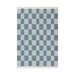 Santi Checkered Hand Woven Rug RUGS - wool Momeni Blue 2'6" x 8' Runner