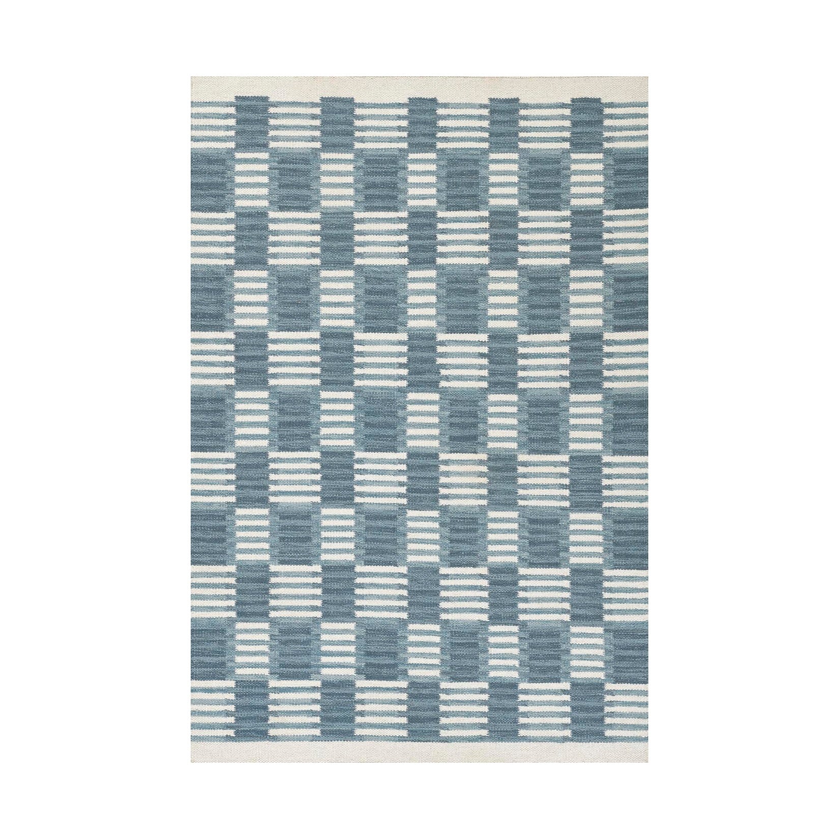 Santi Checkered Hand Woven Rug RUGS - wool Momeni Blue 2'6" x 8' Runner