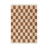 Santi Checkered Hand Woven Rug RUGS - wool Momeni Brown 2'6" x 8' Runner