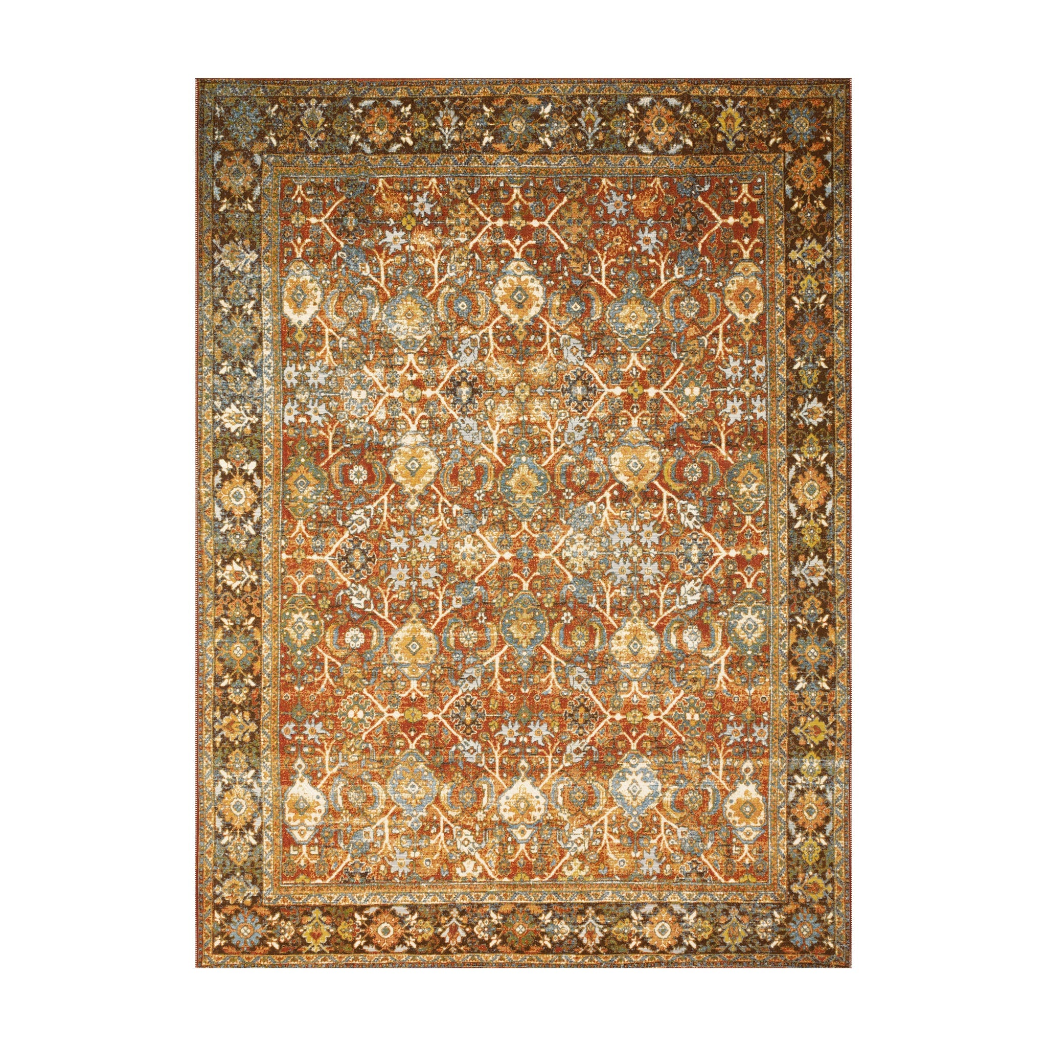 Loloi Sebastian Red / Multi Rug RUGS - synthetic Loloi 18" x 18"