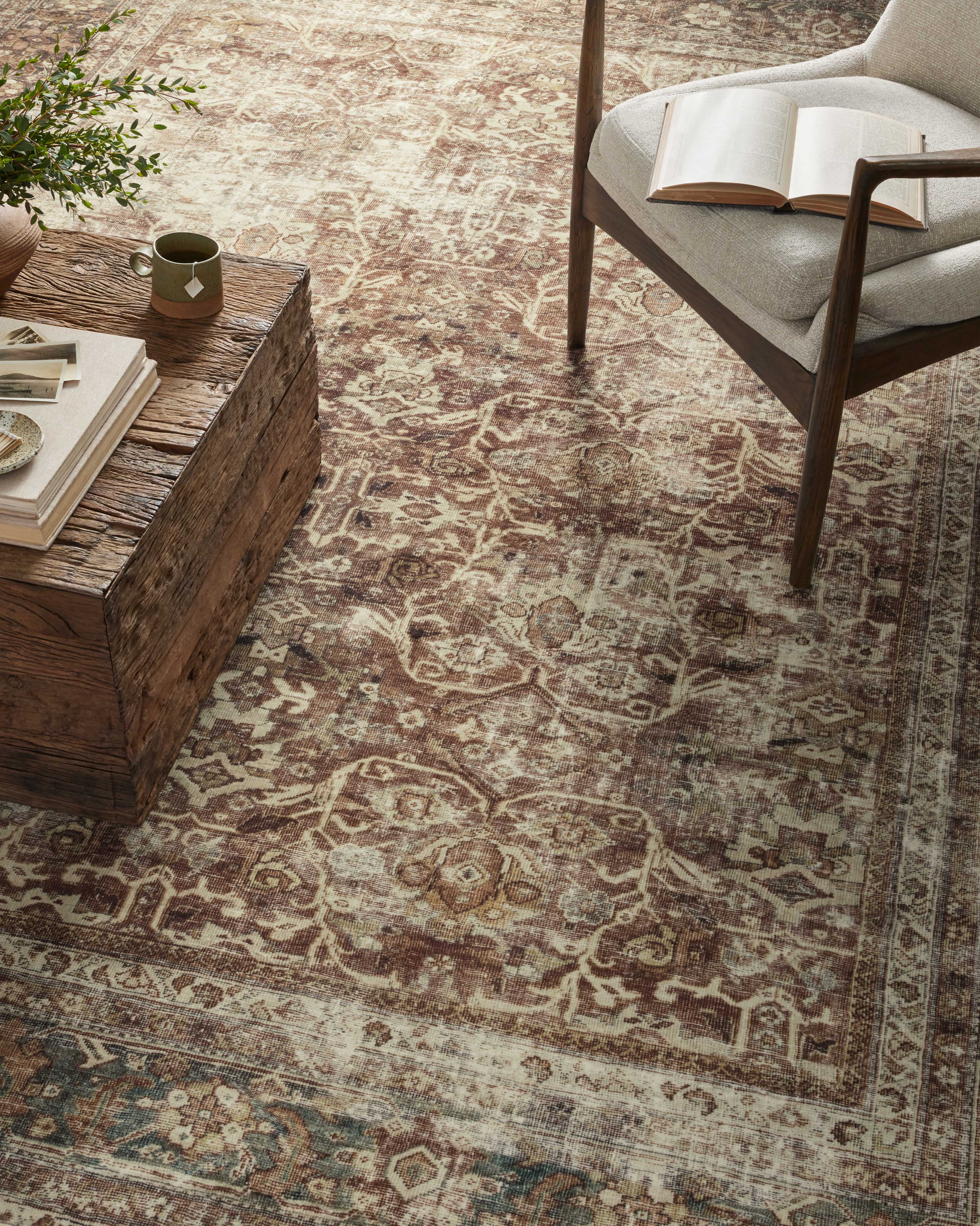Magnolia Home by Joanna Gaines x Loloi Sinclair Rust / Lagoon Rug 0-RUGS-patterned Loloi