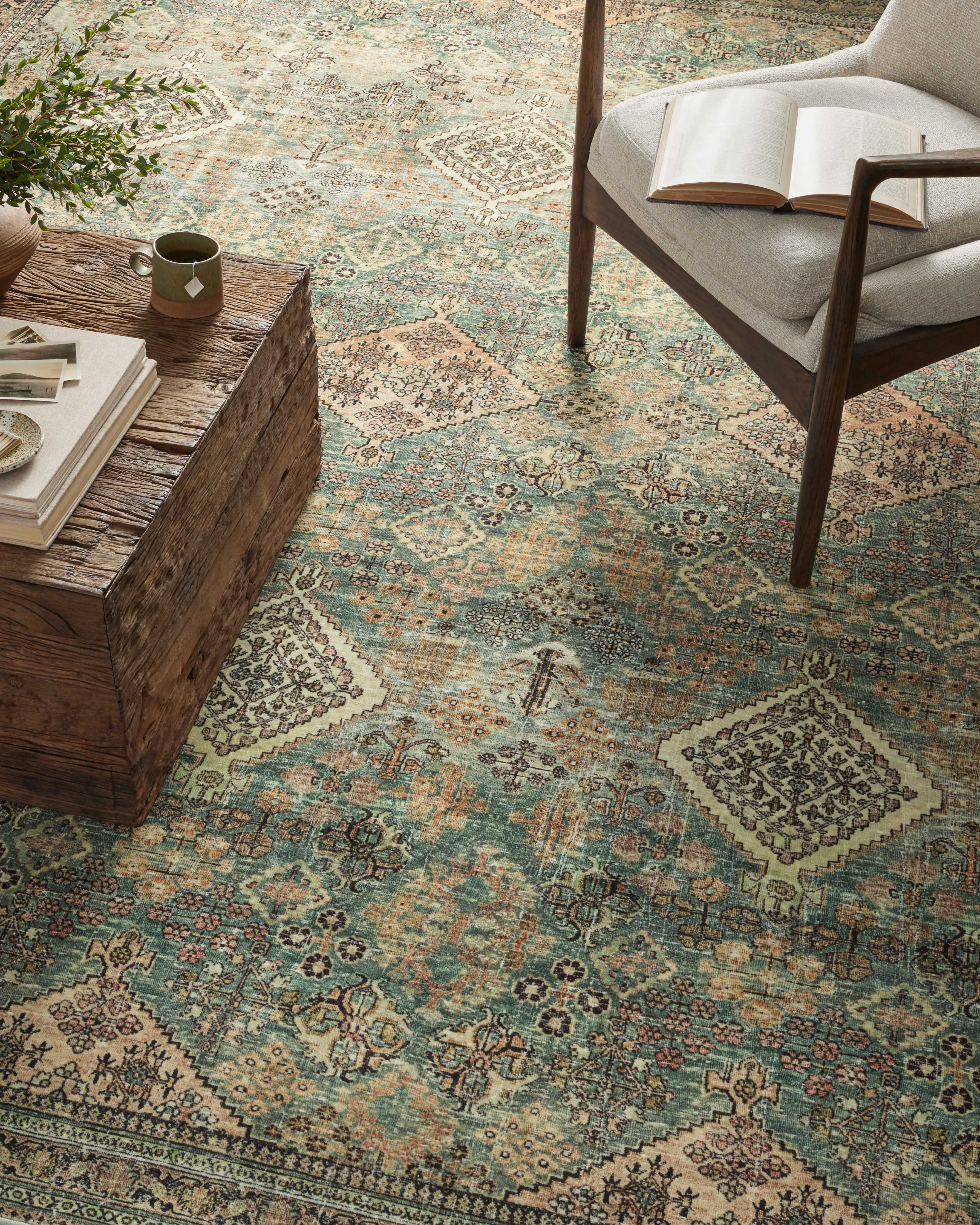 Joanna Gaines x Loloi Sinclair Turquoise / Multi Rug RUGS - synthetic Loloi