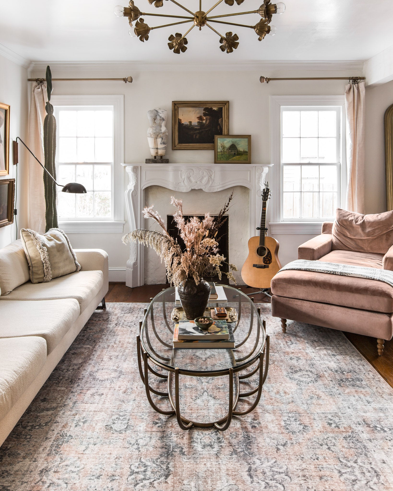 Loloi Skye Blush / Grey Oval Rug RUGS - synthetic Loloi