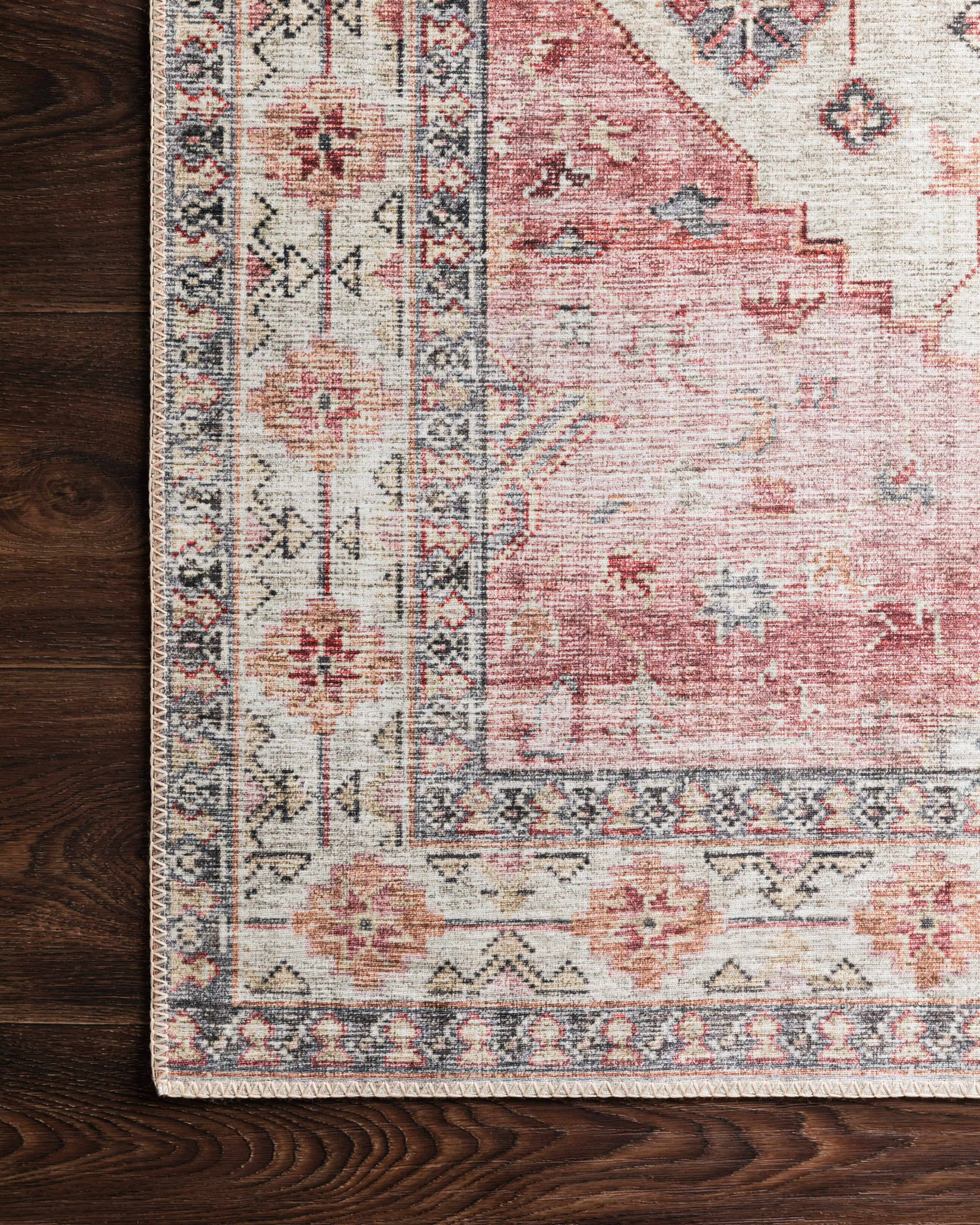 Loloi Skye Ivory / Berry Oval Rug RUGS - synthetic Loloi