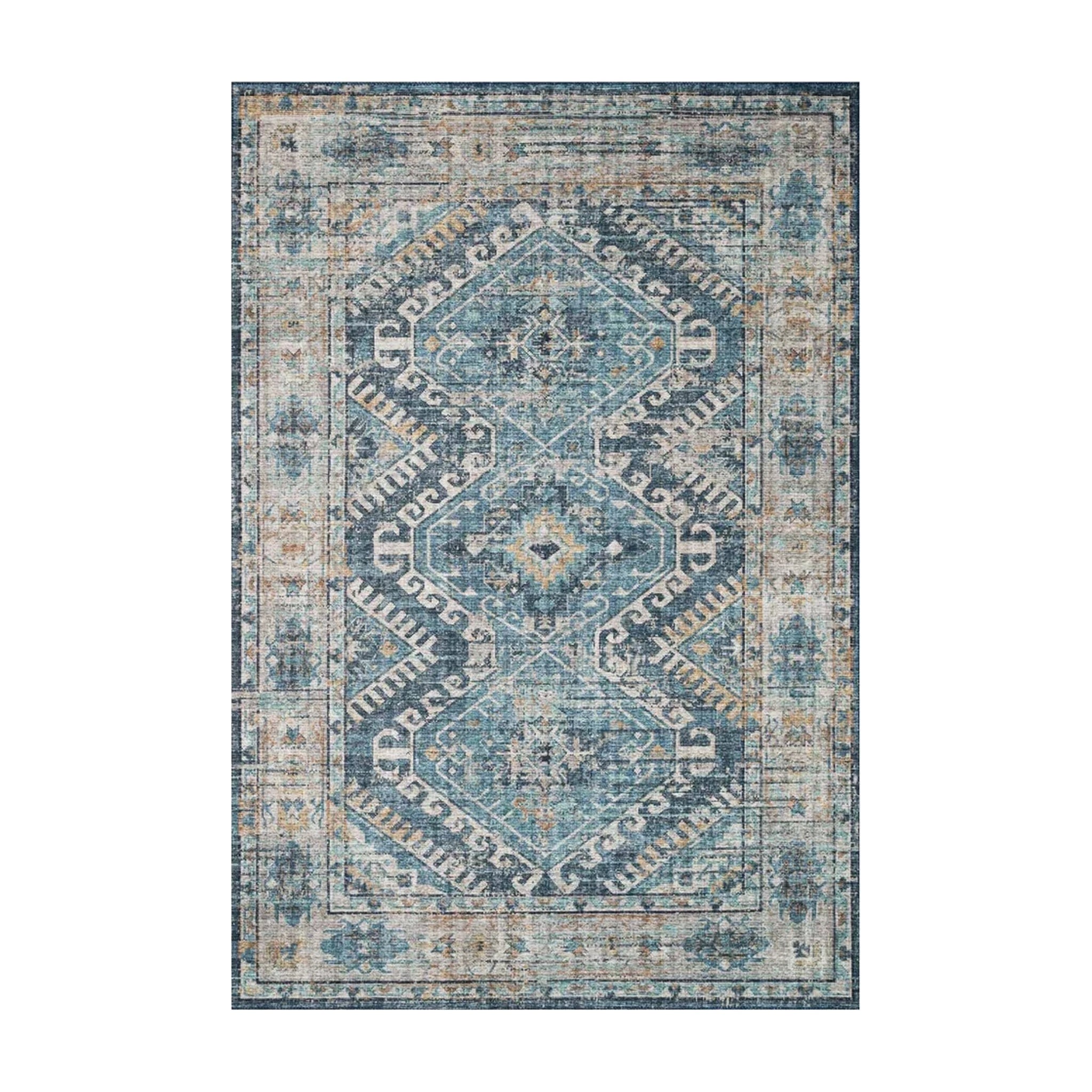 Loloi Skye Denim / Natural Rug RUGS - synthetic Loloi 18" x 18"