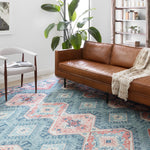 Loloi Skye Turquoise / Terracotta Oval Rug RUGS - synthetic Loloi
