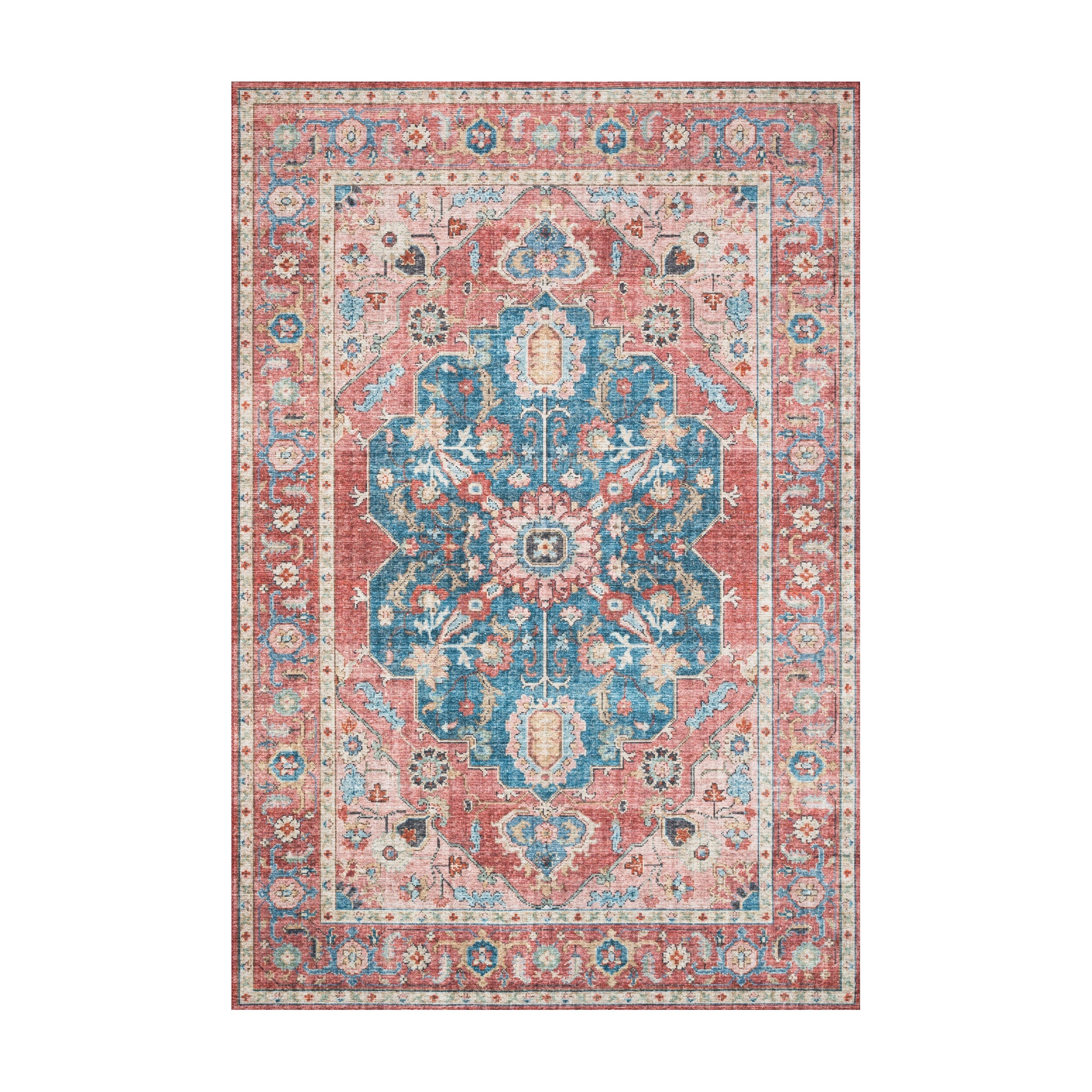 Loloi Skye Brick / Ocean Oval Rug RUGS - synthetic Loloi 7' x 9' Oval