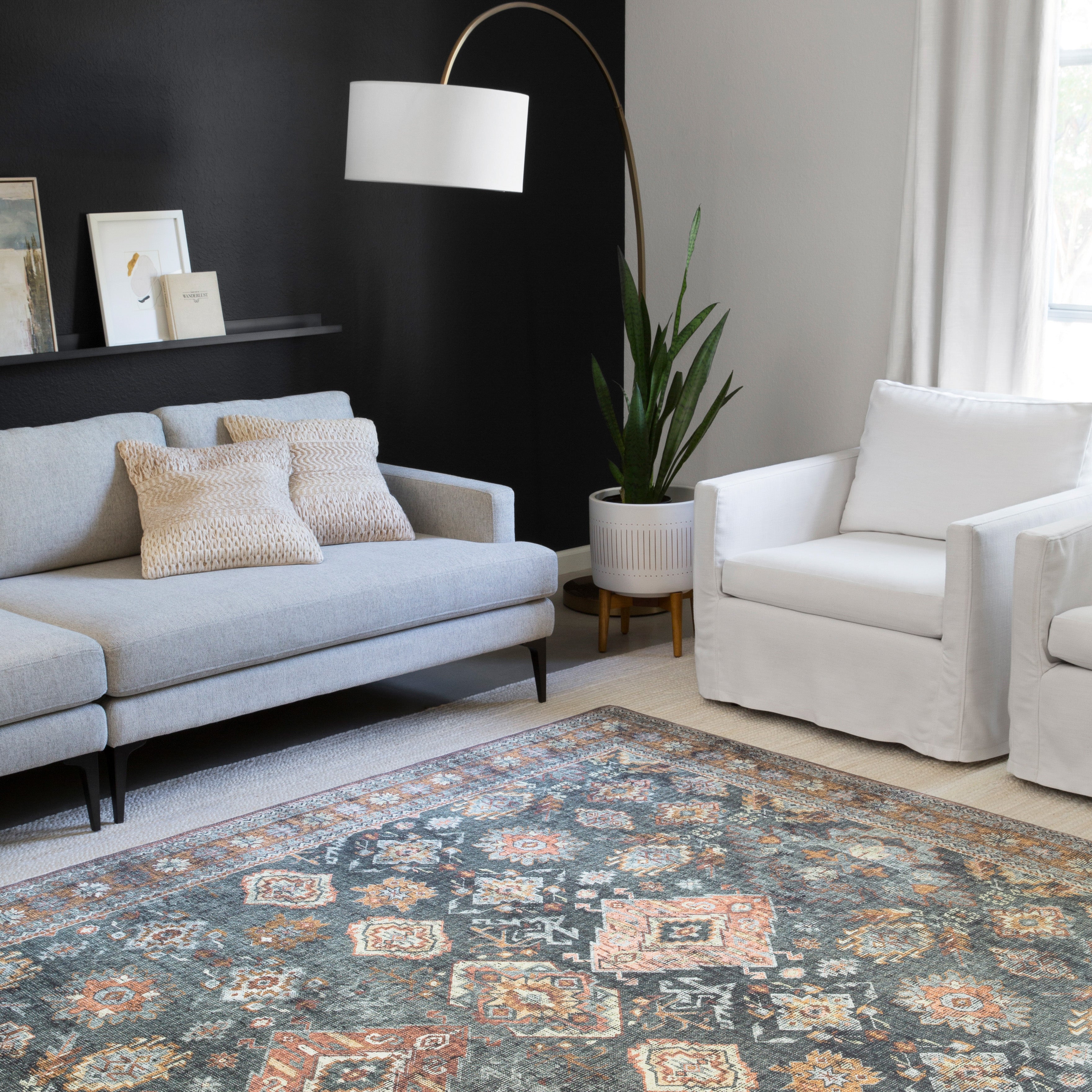 Loloi Skye Sea / Rust Oval Rug RUGS - synthetic Loloi