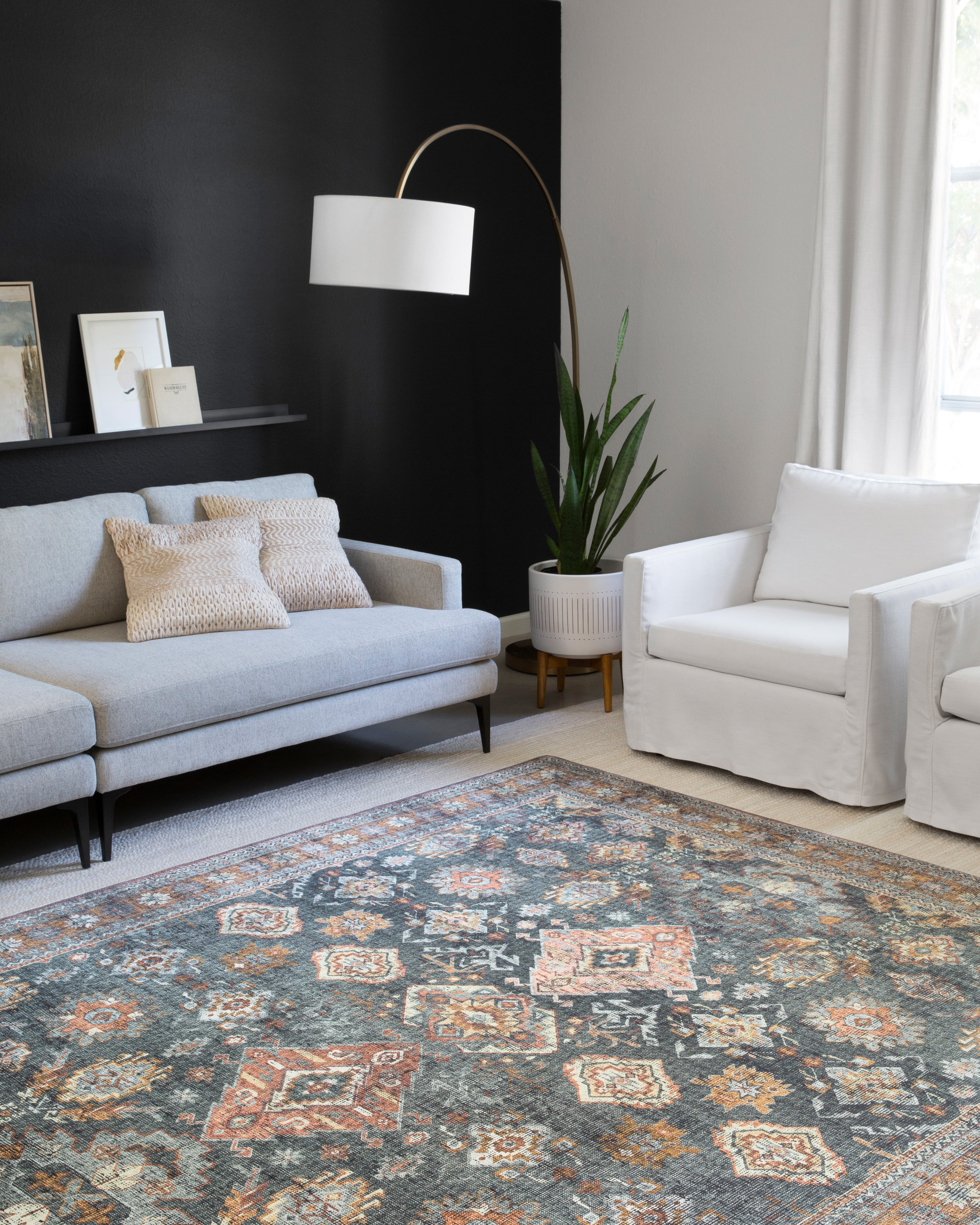 Loloi Skye Sea / Rust Oval Rug RUGS - synthetic Loloi